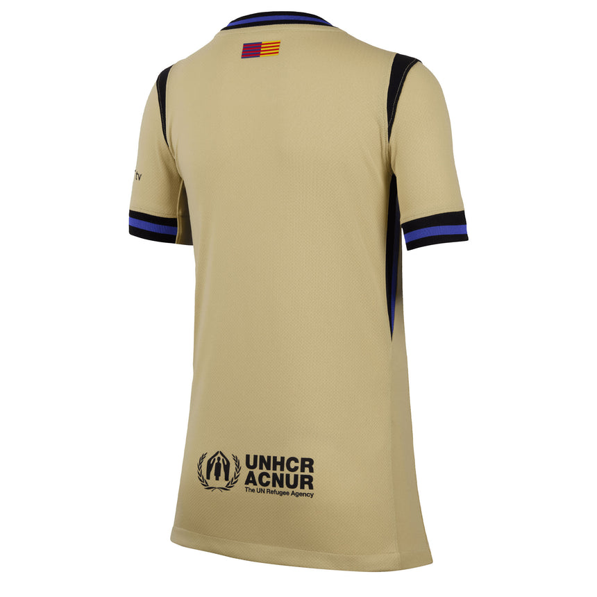 Nike Kids FC Barcelona 2025/26 Away Jersey Team Gold/Persian Violet/Black Back