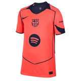 Nike Kids FC Barcelona 2025/26 Third Jersey Bright Mango/MidNight Navy Front
