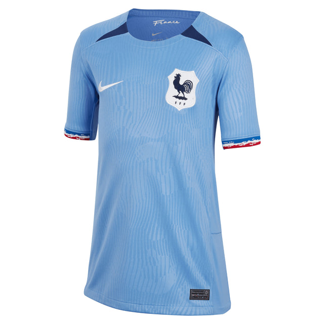 Nike Kids France 2023/24 Home Jersey Polar/Blue Front