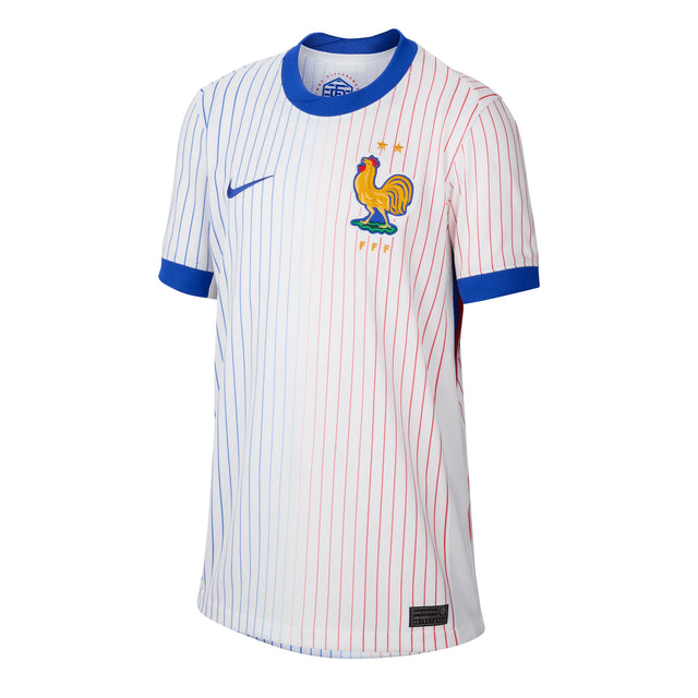 Nike Kids France 2024/25 Away Jersey White/Light Blue Front