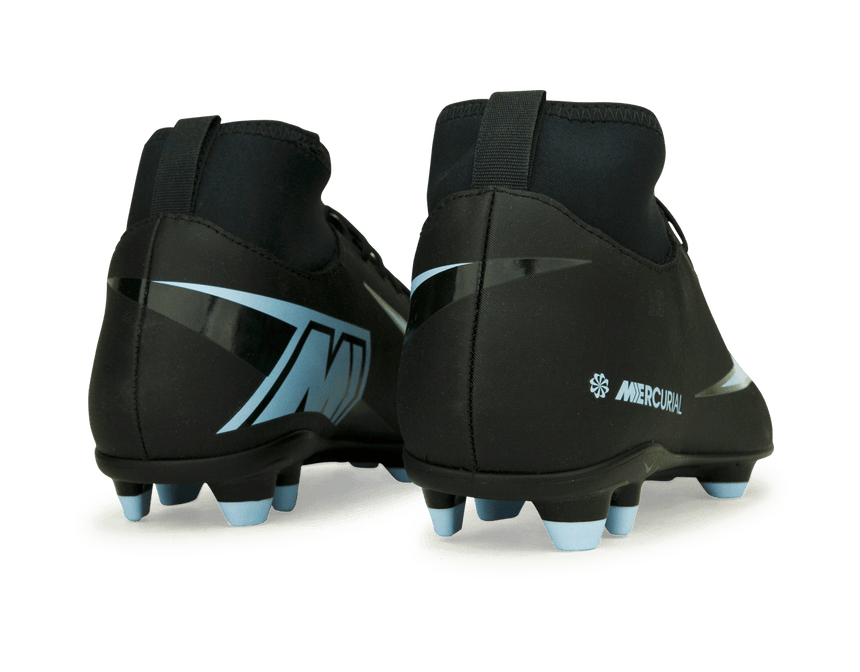 Nike Kids Zoom Mercurial Superfly 10 Club FG/MG Black/Ice Blue Rear
