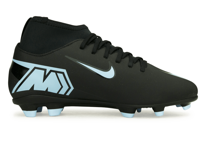 Nike Kids Zoom Mercurial Superfly 10 Club FG/MG Black/Ice Blue Side