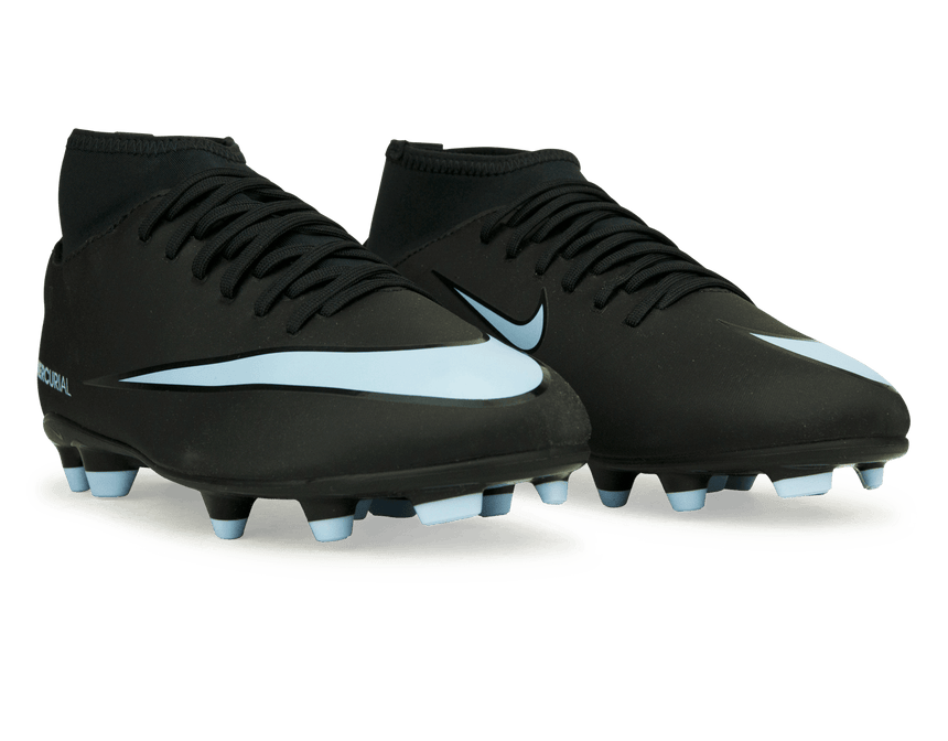 Nike Kids Zoom Mercurial Superfly 10 Club FG/MG Black/Ice Blue Together