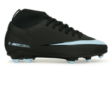 Nike Kids Zoom Mercurial Superfly 10 Club FG/MG Black/Ice Blue