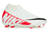 Nike Kids Zoom Mercurial Superfly 9 Club FG/MG White/Red