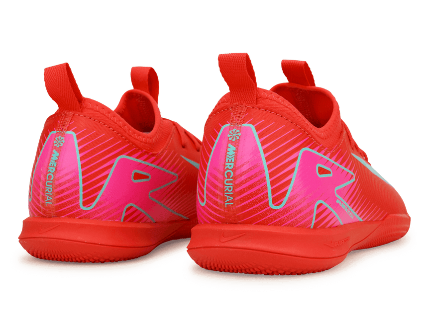 Nike Kids Zoom Mercurial Vapor 16 Academy IC Ember Glow/Aurora Green Rear