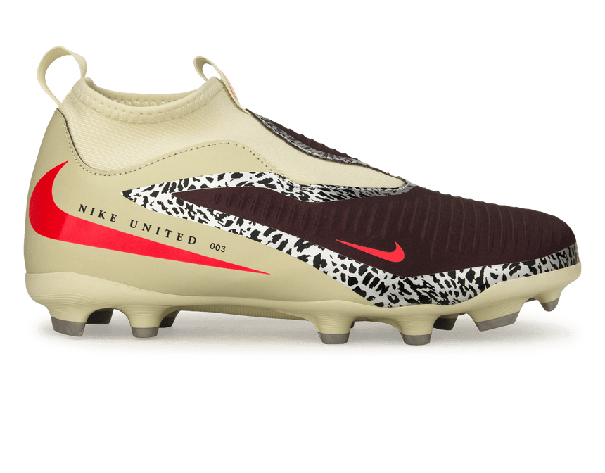 Nike Kids Phantom 6 High Academy FG/MG NU3 Soccer Cleats Burgundy/Fossil/Red
