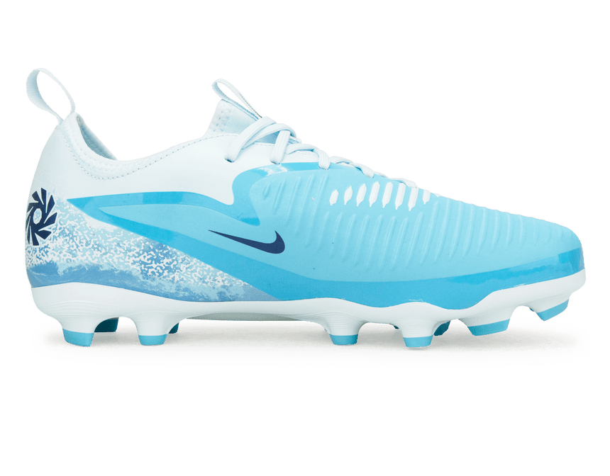 Nike Kids Phantom 6 Low Academy FG/MG Erling Haaland Baltic Blue/Glacier Blue Side