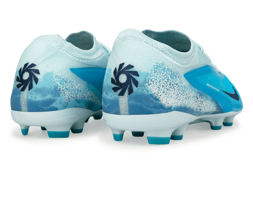 Nike Kids Phantom 6 Low Pro Erling Haaland FG/MG White/Blue Heel