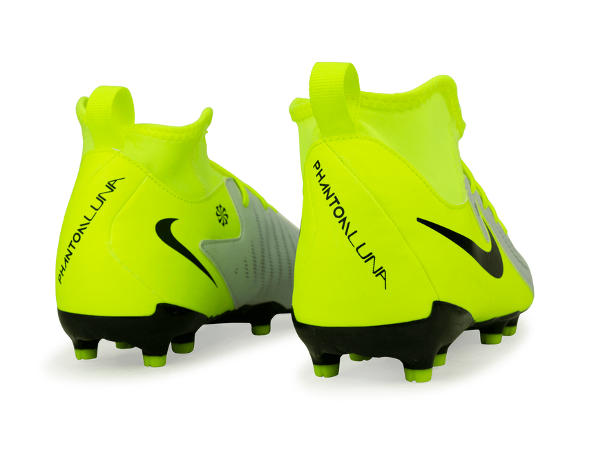 Nike Kids Phantom Luna II Academy FG/MG Silver/Black/Volt Rear