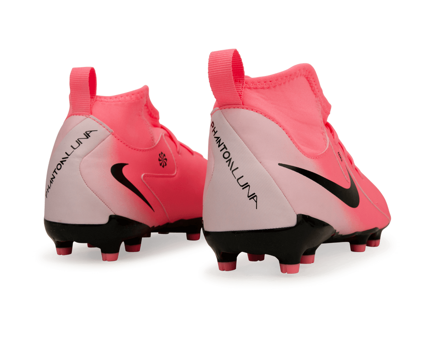 Nike Kids Phantom Luna II Academy FG/MG Sunset Pulse/Black Rear
