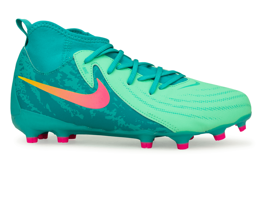 Nike Kids Phantom Luna II Academy LV8 FG/MG Green Glow/Black Side