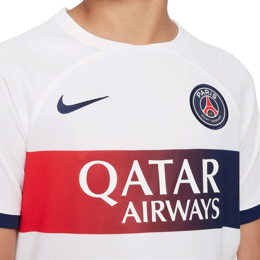 Nike Kids PSG 2023/24 Away Jersey White Crest