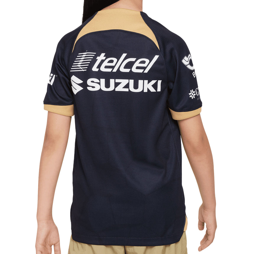 Nike Kids Pumas UNAM 2023/24 Away Jersey Navy/Gold Back