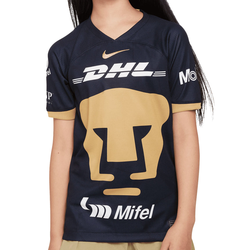 Nike Kids Pumas UNAM 2023/24 Away Jersey Navy/Gold Front