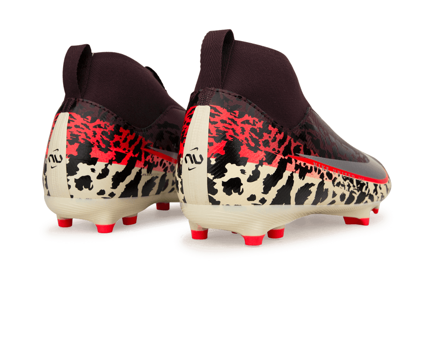 Nike Kids United 003 Zoom Mercurial Superfly 10 Academy FG/MG Soccer Cleats Burgundy Crush/Metallic Silver Heel