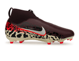 Nike Kids United 003 Zoom Mercurial Superfly 10 Academy FG/MG Soccer Cleats Burgundy Crush/Metallic Silver Side