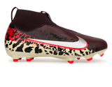 Nike Kids United 003 Zoom Mercurial Superfly 10 Academy FG/MG Soccer Cleats Burgundy Crush/Metallic Silver