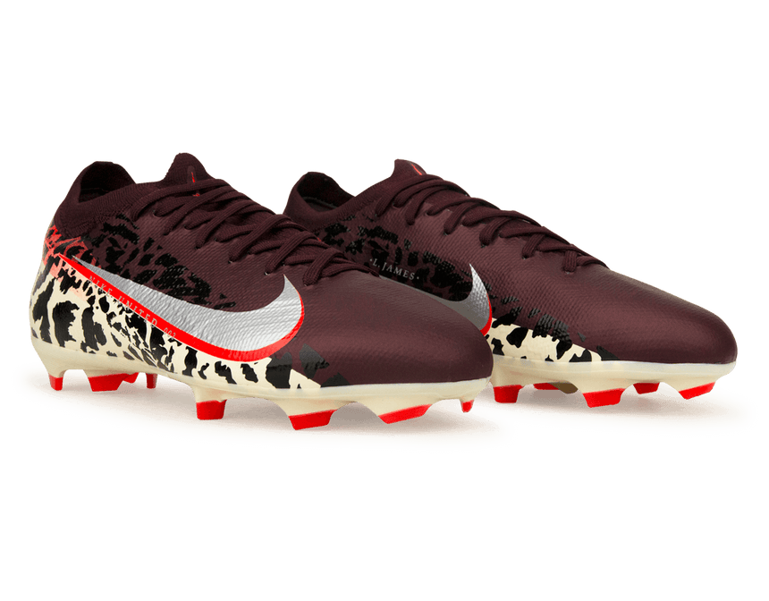 Nike Kids United 003 Zoom Mercurial Vapor 16 Pro FG Soccer Cleats Burgundy/Metallic Silver Together