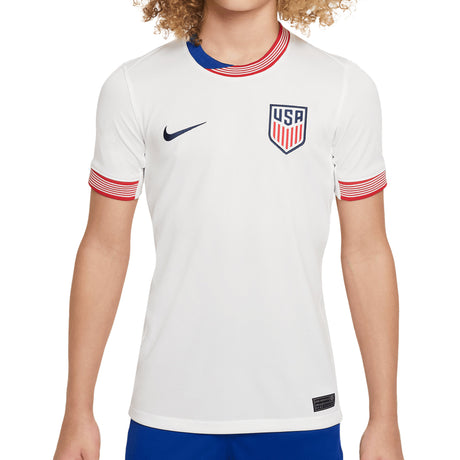 Nike Kids USA 2024/25 Home Jersey White Front