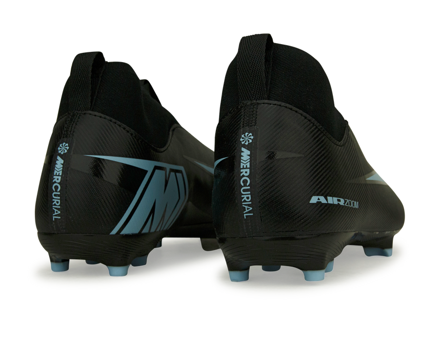 Nike Kids Zoom Mercurial Superfly 10 Academy FG/MG Black/Ice Blue Rear