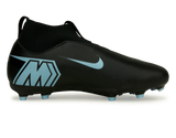 Nike Kids Zoom Mercurial Superfly 10 Academy FG/MG Black/Ice Blue Side