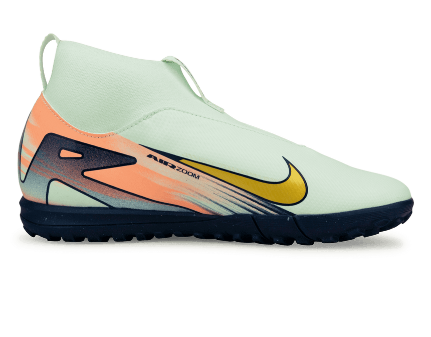 Nike Kids Zoom Mercurial Superfly 10 Academy MDS 009 TF Barely Green/Metallic Gold Side