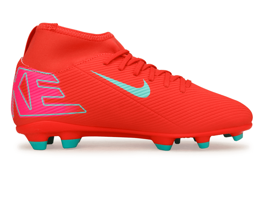 Nike Kids Zoom Mercurial Superfly 10 Club FG/MG Ember Glow/Aurora Green Side