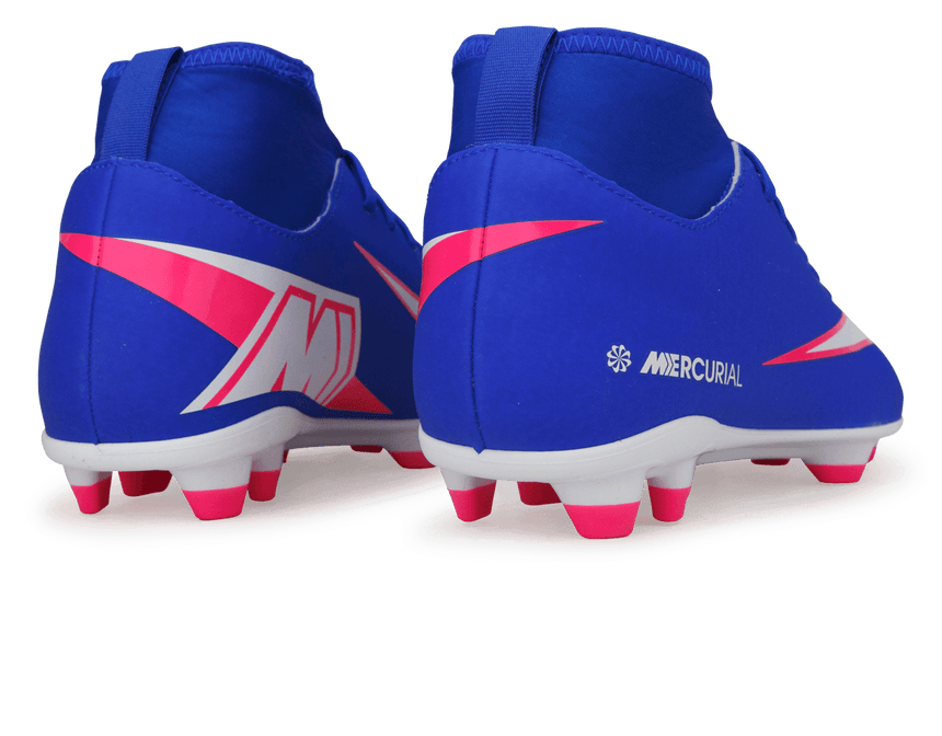 Nike Kids Zoom Mercurial Superfly 10 Club FG/MG Racer Blue/White Rear