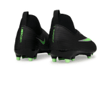 Nike Kids Zoom Mercurial Superfly 11 Academy FG/MG Black/Illusion Green Heel