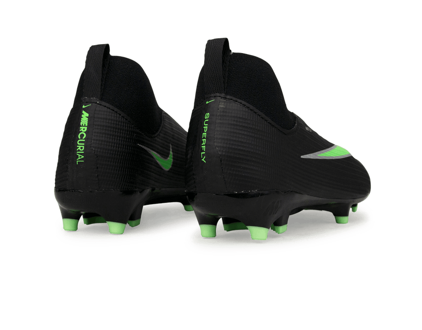 Nike Kids Zoom Mercurial Superfly 11 Academy FG/MG Black/Illusion Green Heel