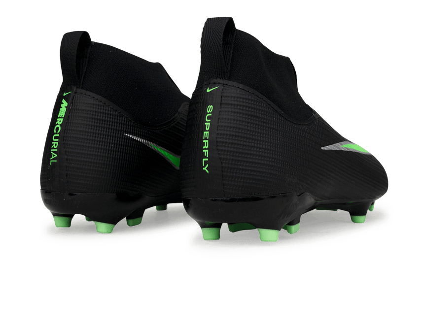 Nike Kids Zoom Mercurial Superfly 11 Academy FG/MG Black/Illusion Green Heel