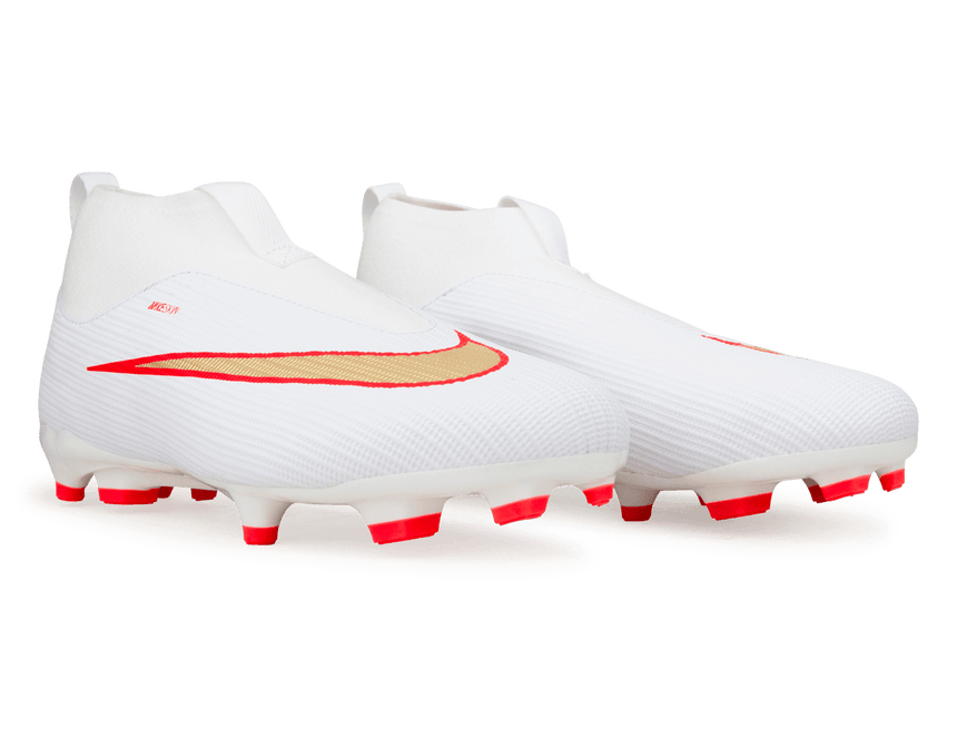 Nike Kids Zoom Mercurial Superfly 11 Academy FG/MG White/Bright Crimson Pair