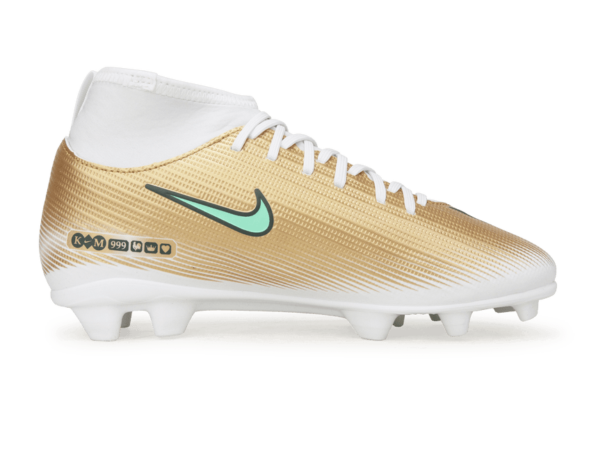 Nike Kids Zoom Mercurial Superfly 11 Club Kylian Mbappe FG/MG Metallic Gold Side
