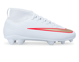 Nike Kids Zoom Mercurial Superfly 11 Club FG/MG White/Bright Crimson