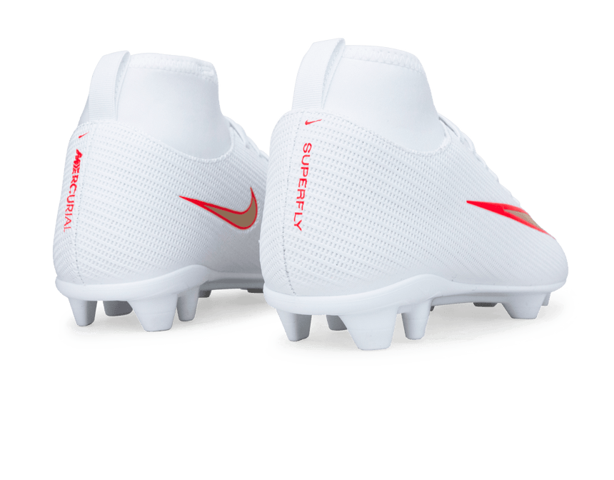 Nike Kids Zoom Mercurial Superfly 11 Club FG/MG White/Bright Crimson Heel