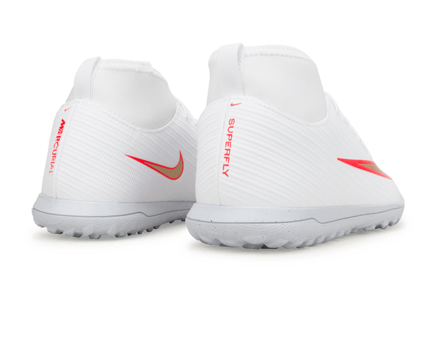 Nike Kids Zoom Mercurial Superfly 11 Club TF White/Blur Bright Crimson Rear
