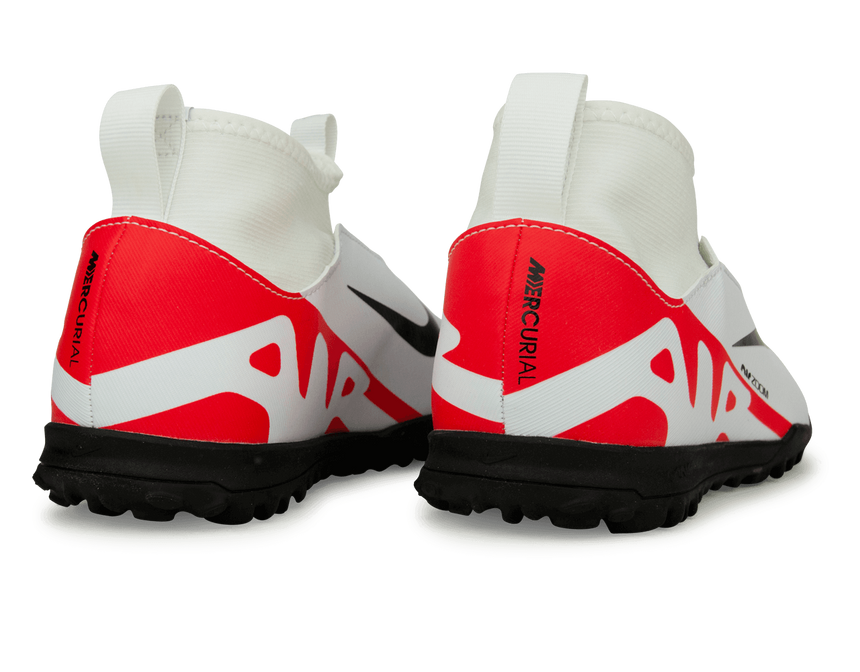 Nike Kids Zoom Mercurial Superfly 9 Academy TF White/Red Rear