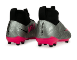 Nike Kids Zoom Mercurial Superfly 9 Academy XXV FG/MG Silver/Pink Rear