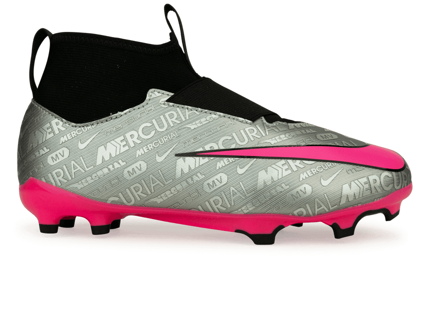 Nike Kids Zoom Mercurial Superfly 9 Academy XXV FG/MG Silver/Pink