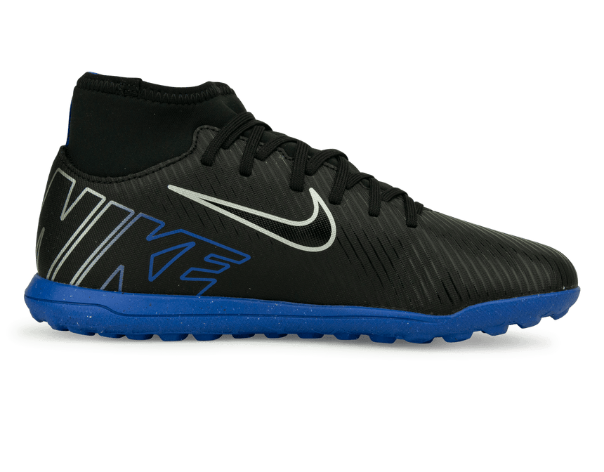 Nike Kids Zoom Mercurial Superfly 9 Club TF Black/Blue Side