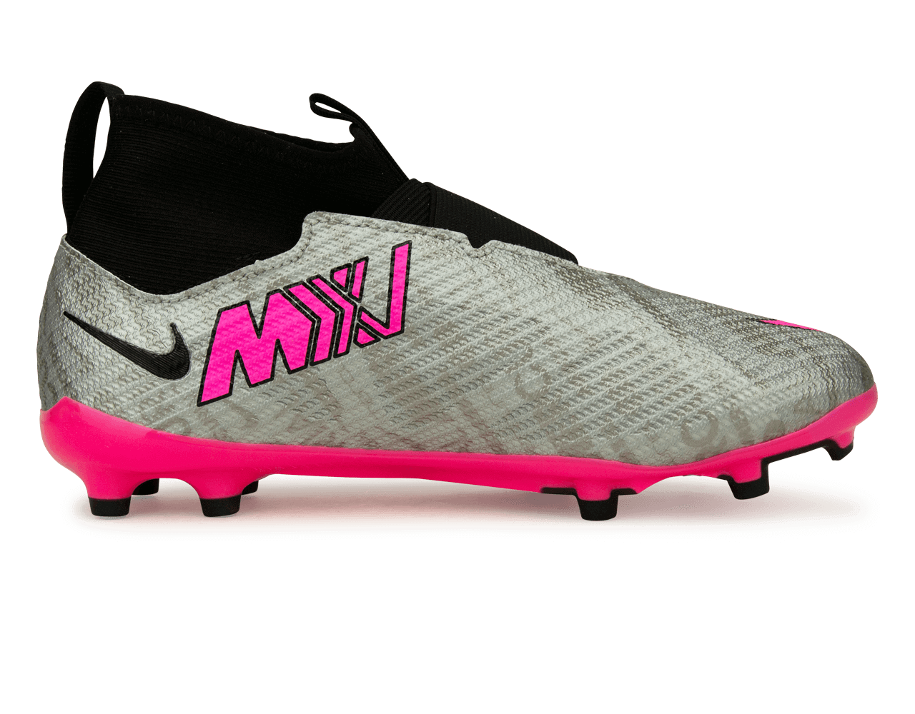 Nike Kids Zoom Mercurial Superfly 9 Pro FG Silver/Pink Side