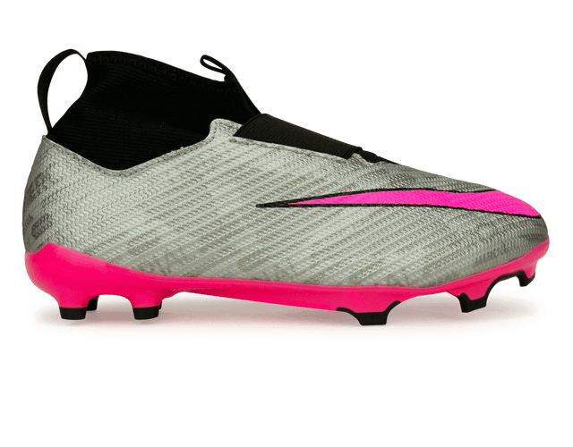Nike Kids Zoom Mercurial Superfly 9 Pro FG Silver/Pink