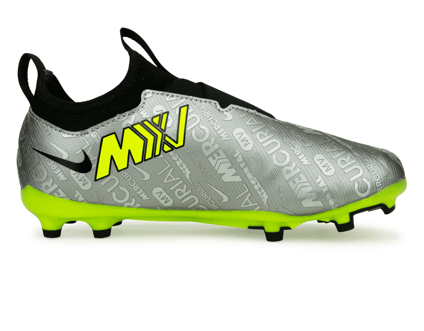 Nike Kids Zoom Mercurial Vapor 15 Academy FG/MG Silver/Volt Side