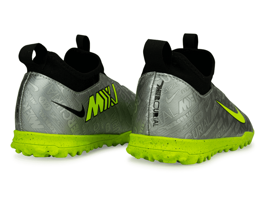 Nike Kids Zoom Mercurial Vapor 15 Academy XXV TF Silver/Volt Rear
