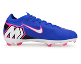 Nike Kid's Zoom Mercurial Vapor 16 Pro FG Racer Blue/White Side
