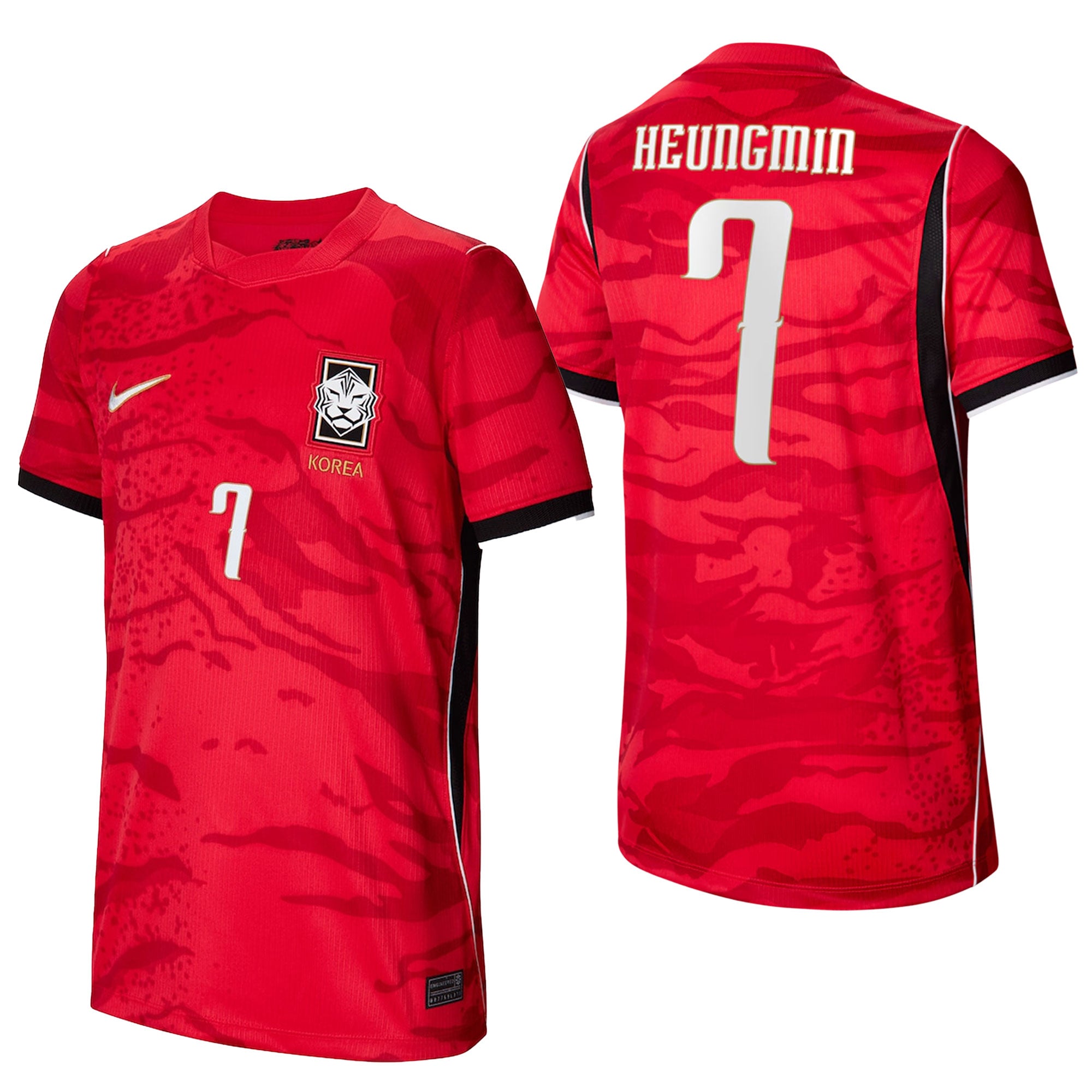 NIKE 韓国代表 サッカーシャツ ユニフォーム 背番号7 Nike Korea Kid's Home Stadium 2026 Jersey w/ Son Heung-min #7 Red