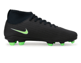 Nike Little Kids Zoom Mercurial Superfly 11 Club FG/MG Black/Illusion Green Side