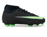 Nike Little Kids Zoom Mercurial Superfly 11 Club FG/MG Black/Illusion Green