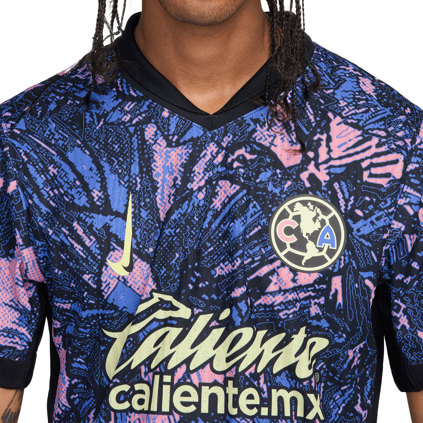 Nike Men's Club America 2024/25 Dri-FIT ADV Third Jersey Medium Blue/Lemon Chiffon Crest